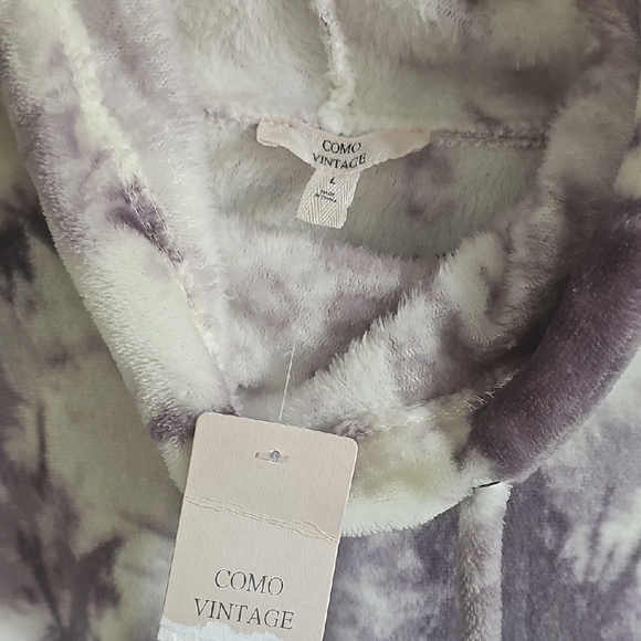 Como Vintage Purple and White Tie-Dye Cowl Neck Sweater - Picture 2 of 8